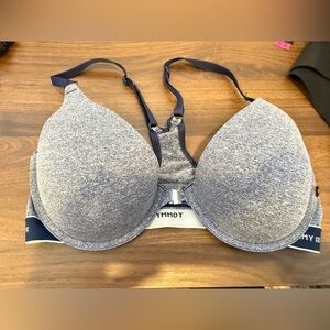 Tommy Hilfiger Navy and Gray Racerback Bra
